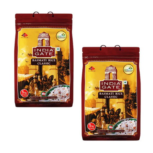 India Gate Classic Basmati Rice (Bundle of 2 x 5kg) - 10kg
