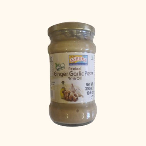 Peeled Ginger Garlic Paste in Oil 	6 X 300 G 		ASHOKA